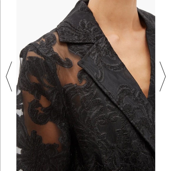 GANNI Feathered-Skirt Brocade-Organza CoatDress - Picture 5 of 9